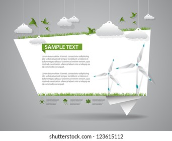 Eco Friendly Green Origami Template