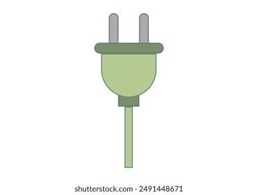 Eco friendly green plug on white background
