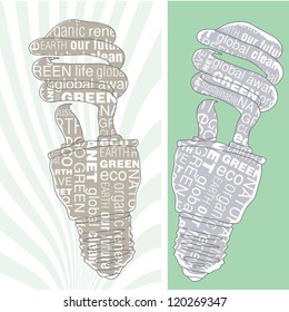 Eco Friendly green themed vector light bulbs