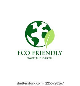 Eco friendly Green world logo or icon design template