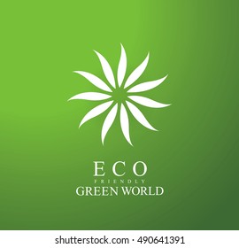 Eco friendly green world. Logo sign design