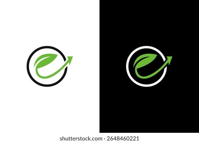 Öko-freundliches Wachstums-Logo mit Blattpfeil