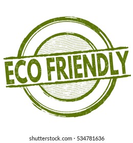 Eco friendly grunge rubber stamp on white background, vector illustration
