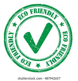 Eco friendly grunge stamp, vector illustration