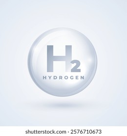 eco friendly h2 hydrogen renewable gas bubble vector