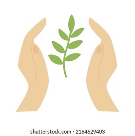 Eco friendly hands Environment Icon. Vector illustration