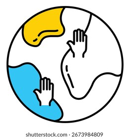Eco Friendly Hands Holding Earth Vector Illustration Nature Icon Design