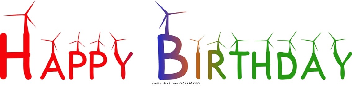 Tipografía de Vector de feliz cumpleaños respetuosa del medio ambiente