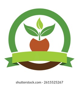 Eco friendly Healthy natural product label logo