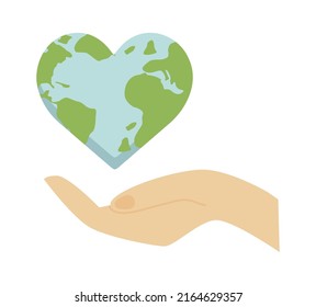 Eco friendly heart Environment Icon. Vector illustration
