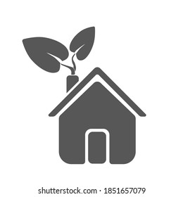 Eco Friendly Home - Black Vector Silhouette Illustration Kunst 