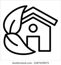 Eco Friendly Home Icon Element For Design