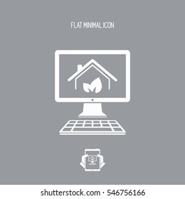 Eco friendly home - Vector icon for computer website or application