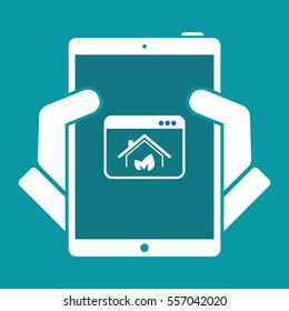 Eco friendly home - Vector icon for computer website or application