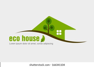 Eco friendly house design. concept of ecology