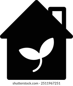 eco friendly house icon, green environment home icon