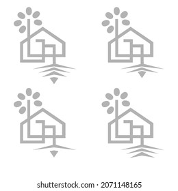 Eco friendly house icon, vector illustration