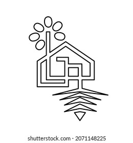 Eco friendly house icon, vector illustration