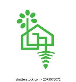 Eco friendly house icon, vector illustration