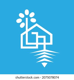 Eco friendly house icon, vector illustration