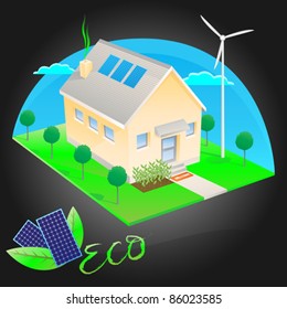 Eco friendly house with solar energy