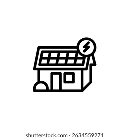 Eco Friendly House with Solar Panel Icon Vector Illustration