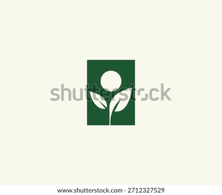 Eco Friendly Human Leaf Logo Icon, Healthy Lifestyle Organic Leaf Man Logo