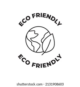 Eco friendly icon in black line style icon, style isolated on white background