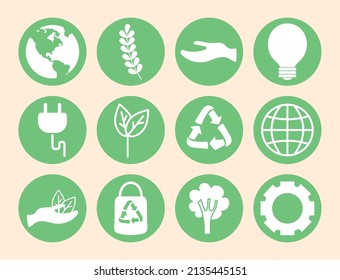 eco friendly icon collection design