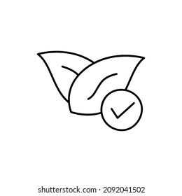 Eco Friendly Icon in flat black line style, isolated on white background