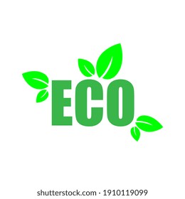 Eco friendly icon green leaves