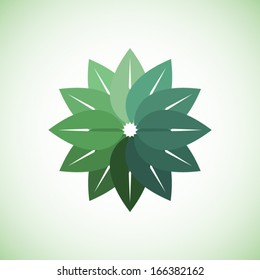 Eco friendly icon modern green concept abstract leaves illustration