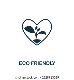 Icono de Eco Friendly. Icono de sostenibilidad simple monocromo para plantillas, diseño web e infografías