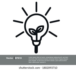 Eco friendly icon. nature conservation ideas creative thinking concept.
