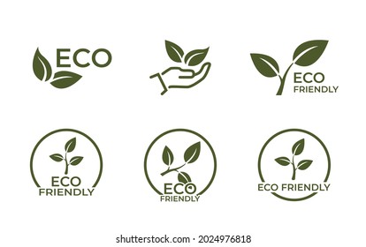 eco friendly icon set. eco, natural and environment symbol. vector green color image