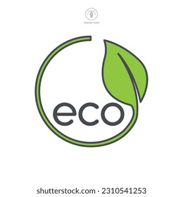 Plantilla de símbolo de icono ecológica para la ilustración vectorial de la colección de diseño gráfico y web