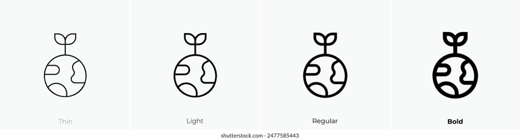 eco friendly icon. Thin, Light Regular And Bold style design isolated on white background