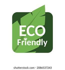 Eco friendly icon vecor on white background. Ecology, vegan, organic product mark.