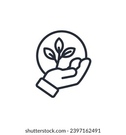 eco friendly icon. vector.Editable stroke.linear style sign for use web design,logo.Symbol illustration.