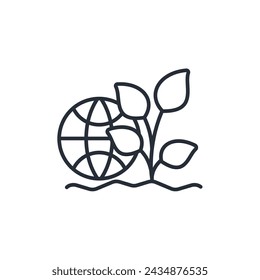 eco friendly icon. vector.Editable stroke.linear style sign for use web design,logo.Symbol illustration.