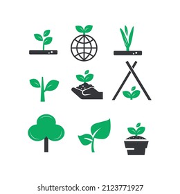 Eco friendly icons collection. Environmental protection. Preservation of nature. Colorful flat illustration.