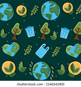 eco friendly icons pattern background