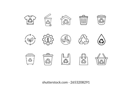 Eco friendly icons for recycling and sustainability recycle environment