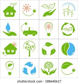 Eco friendly icons set