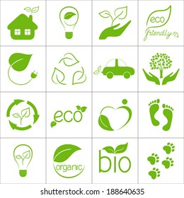 Eco friendly icons set