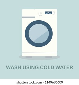 Eco friendly idea to wash with cold water. vector illustration.