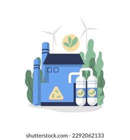 industrias ecológicas de estilo plano ilustración de vector