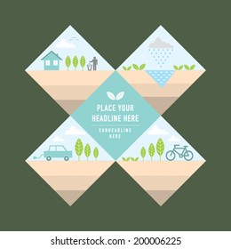 Eco friendly info graphic Icon set with background design