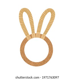 Eco friendly kids macrame bunny toy.Vector hand