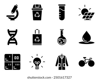 colección de Plantilla de Vector de símbolo de laboratorio ecológico